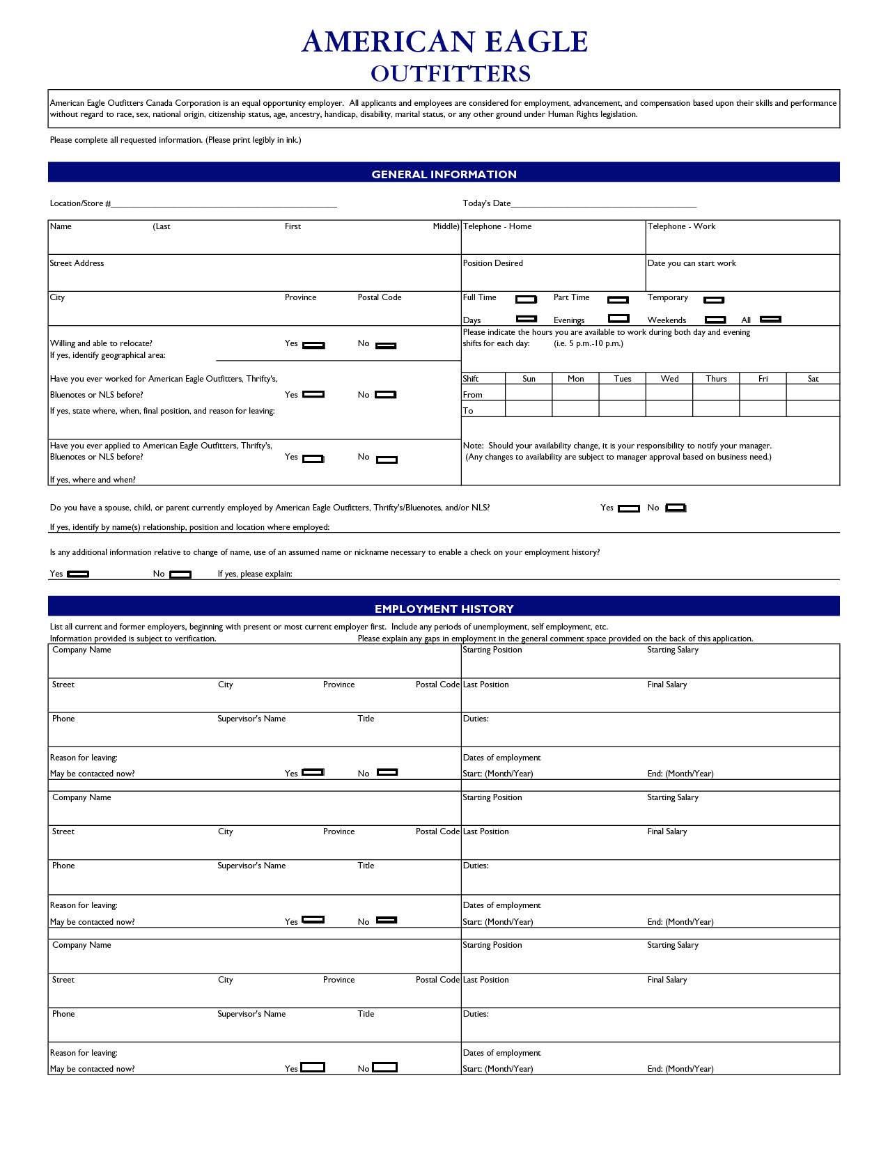 Generic Job Application Template from wikidownload.com