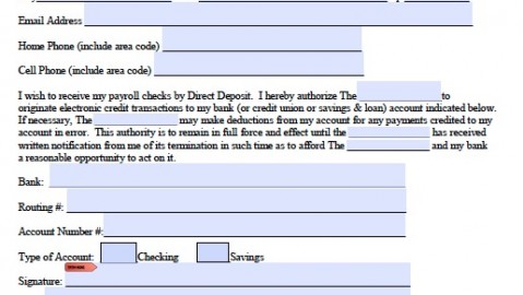 deposit ach form direct