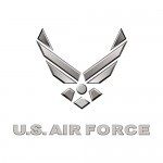 Air Force Logo - Silver 3D, with text