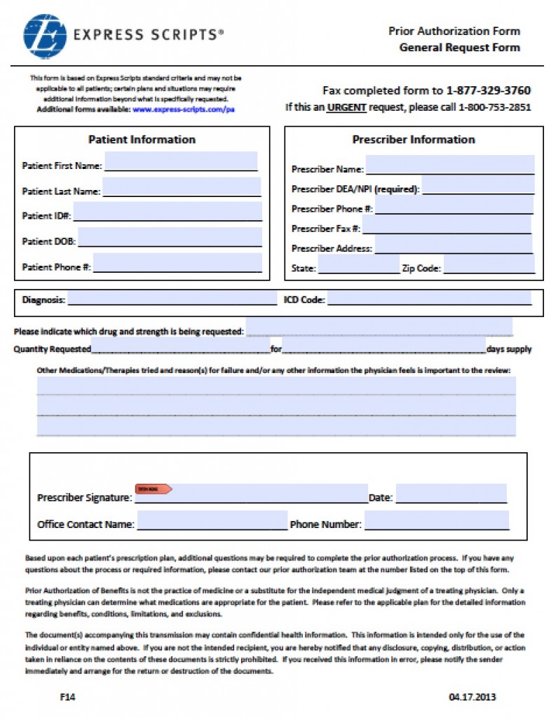 Download Express Scripts Prior Authorization Fax Form Pdf