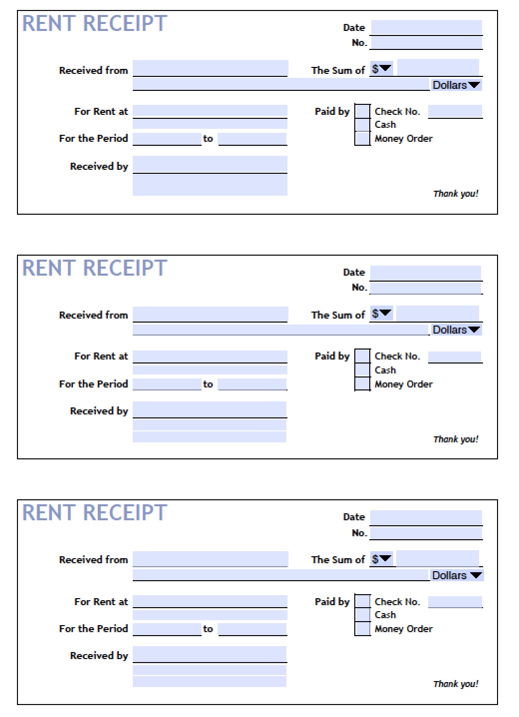 Download Printable Rent Receipt Templates | PDF | Word | Excel wikiDownload