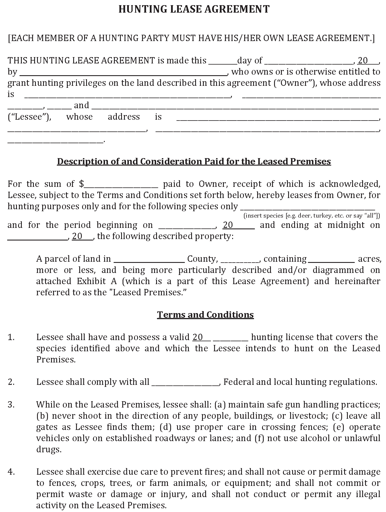 hunting-land-lease-agreement - wikiDownload wikiDownload