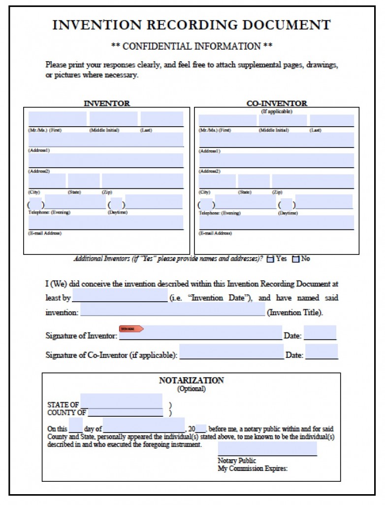 Download Fillable Invention Disclosure Form PDF Template RTF Word