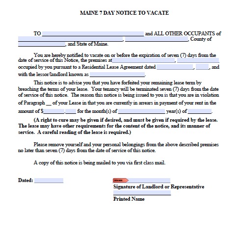 Download Maine Eviction Notice Forms - PDF wikiDownload