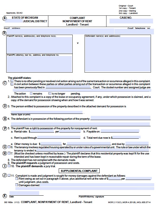 michigan-complaint-non-payment-of-rent - wikiDownload wikiDownload