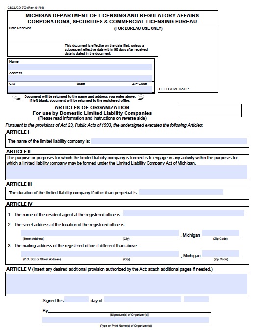 michigan-domestic-llc-articles-of-organization - wikiDownload wikiDownload